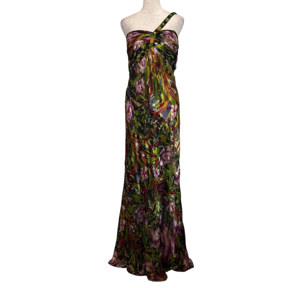 NWT Beautiful Formal Gown Size 16 Multi-Colored One Strap By Nightway. B/C cup